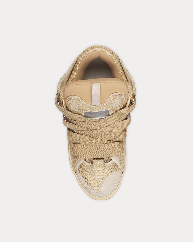 Lanvin Curb Raffia Natural Low Top Sneakers - 2