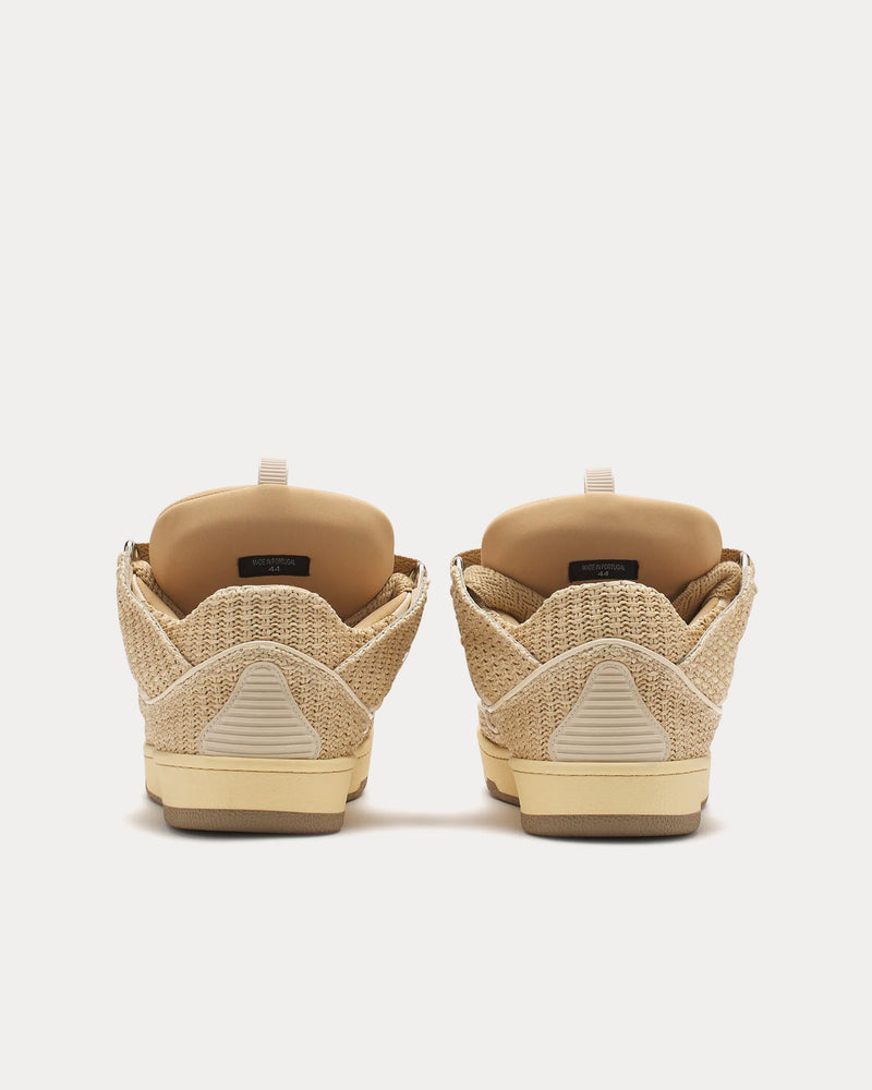 Lanvin Curb Raffia Natural Low Top Sneakers - 4