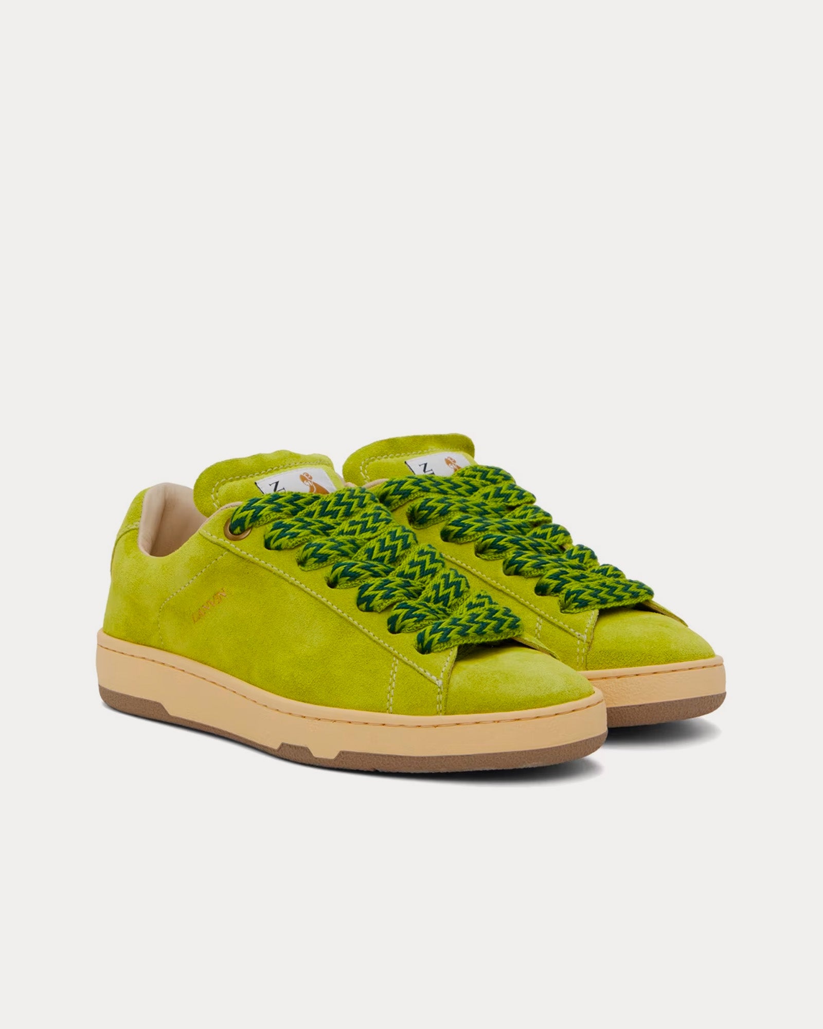 Lanvin Lite Curb Suede Absinthe Green Low Top Sneakers - 2