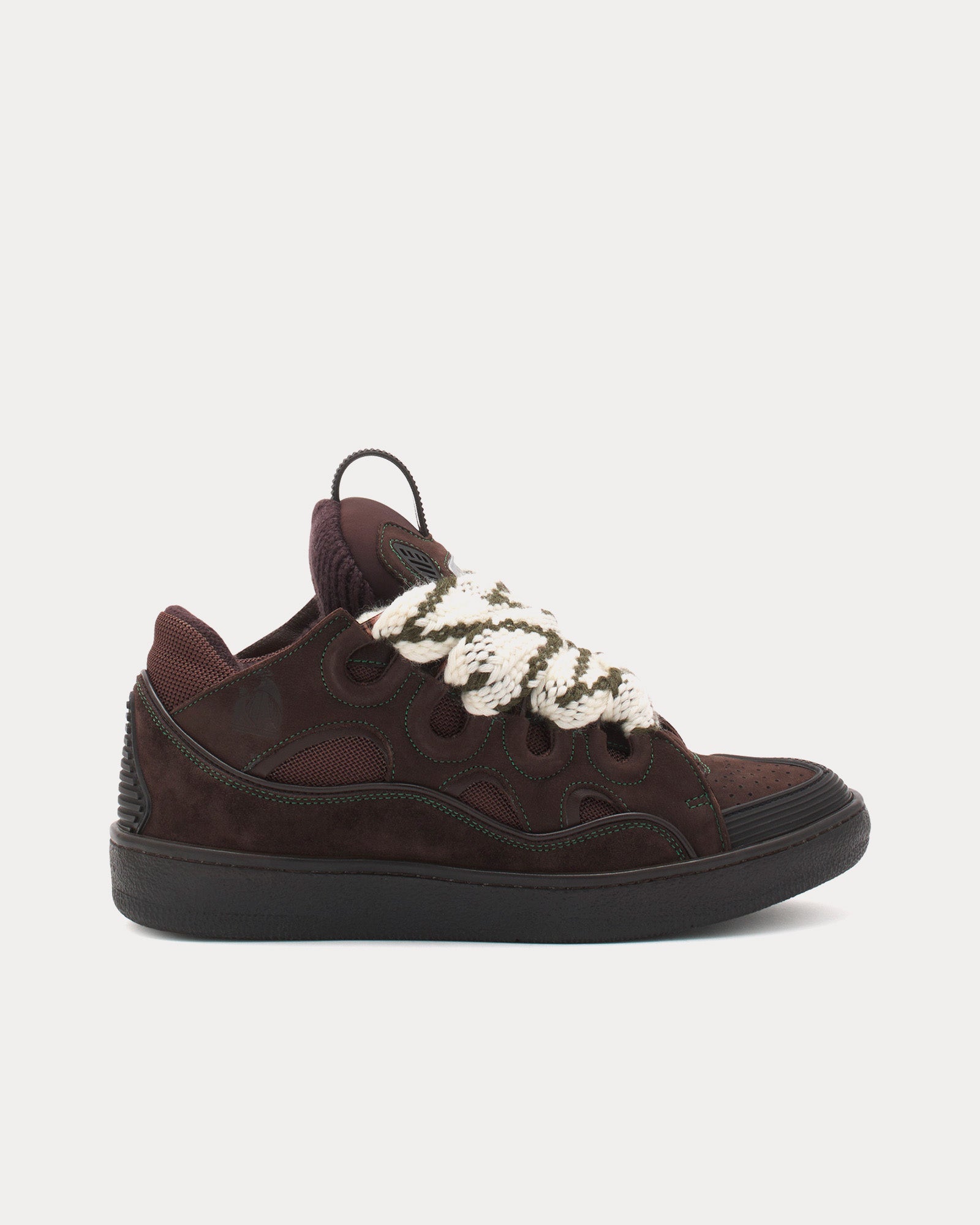 Lanvin Curb Leather Cocoa Low Top Sneakers - 1