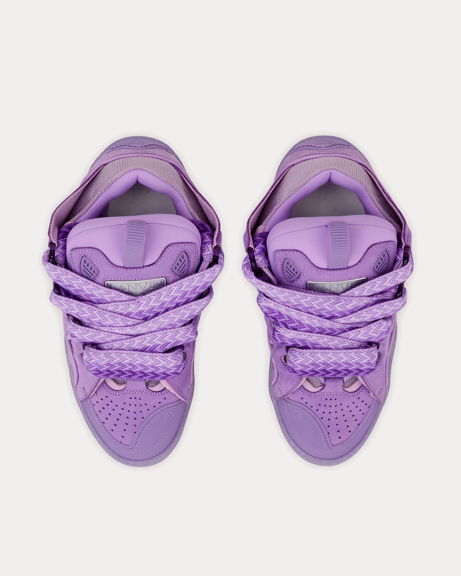 Lanvin Curb Leather Lilac Low Top Sneakers - 2