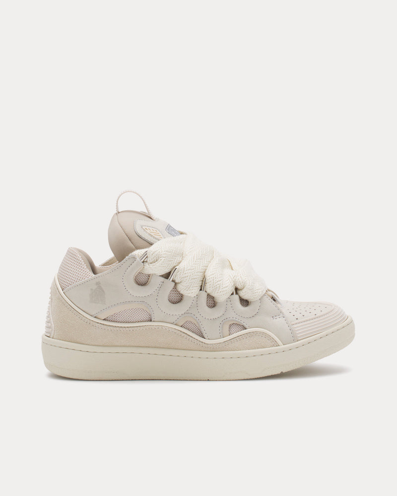 Lanvin Curb Leather Peach Low Top Sneakers - 1