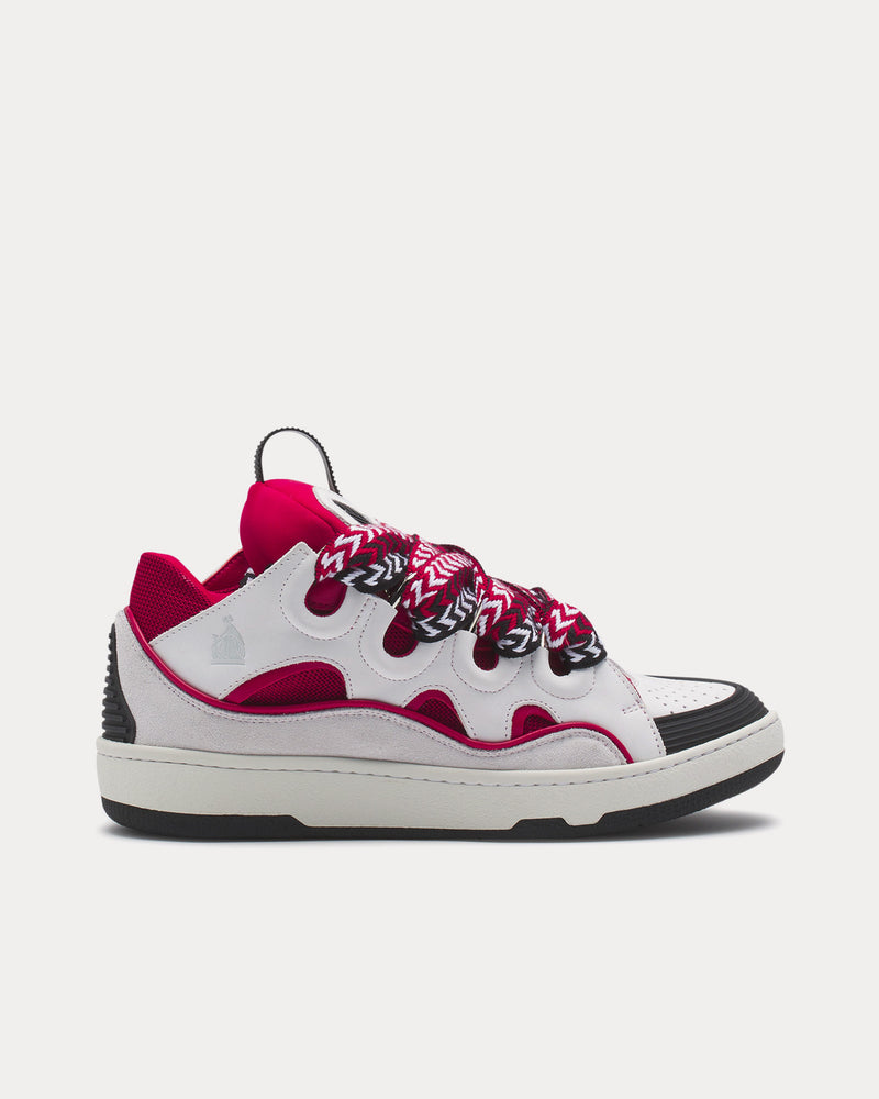 Lanvin Curb Leather White / Red Low Top Sneakers - 1