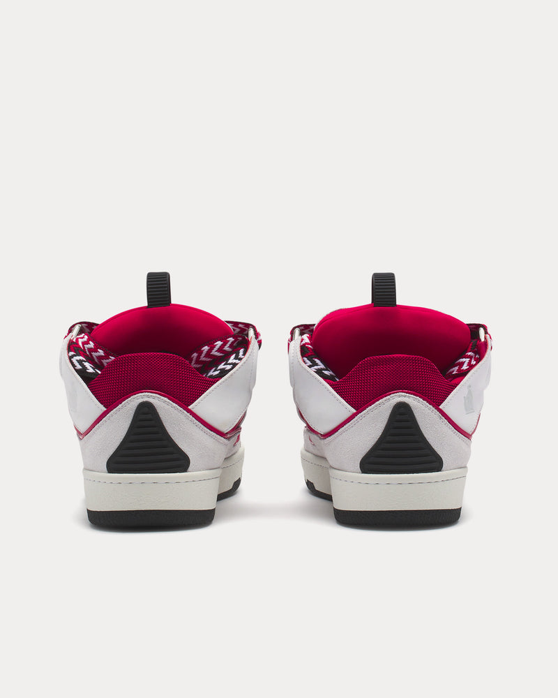 Lanvin Curb Leather White / Red Low Top Sneakers - 3