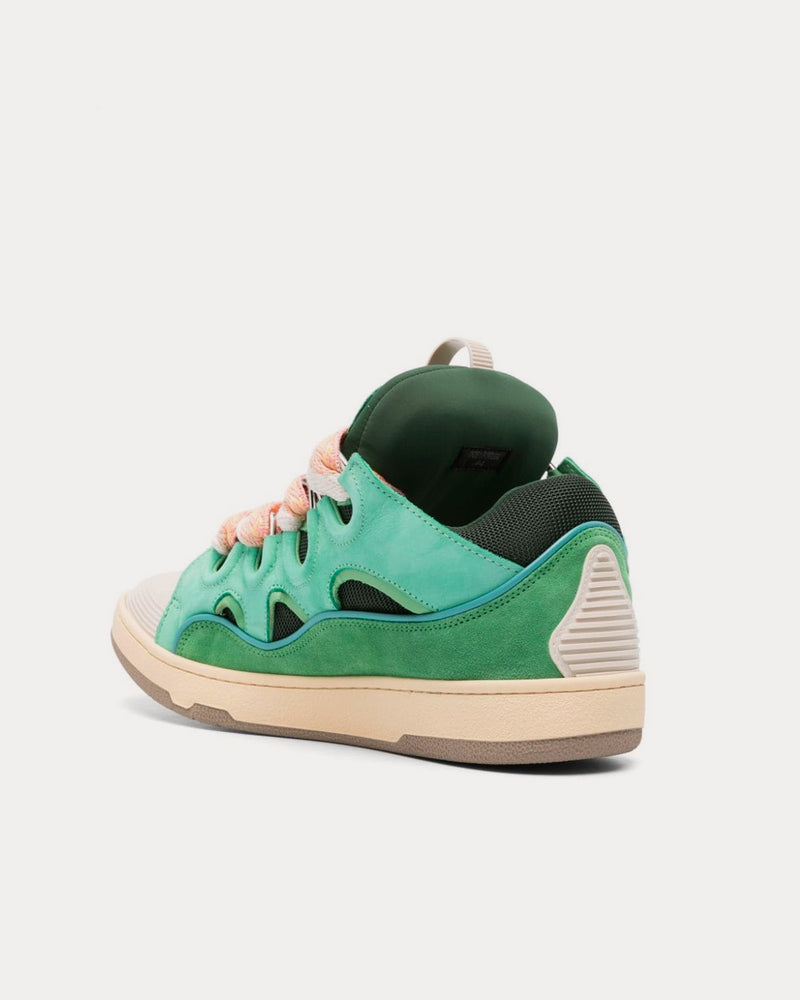 Lanvin Curb Leather Bright Green / White Low Top Sneakers - 4