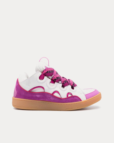 Lanvin Curb Leather Purple / White Low Top Sneakers