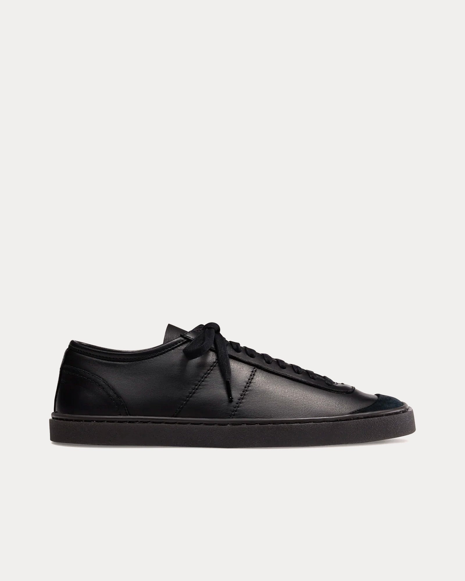 Lemaire Linoleum Basic Lace Up Black Low Top Sneakers - 1