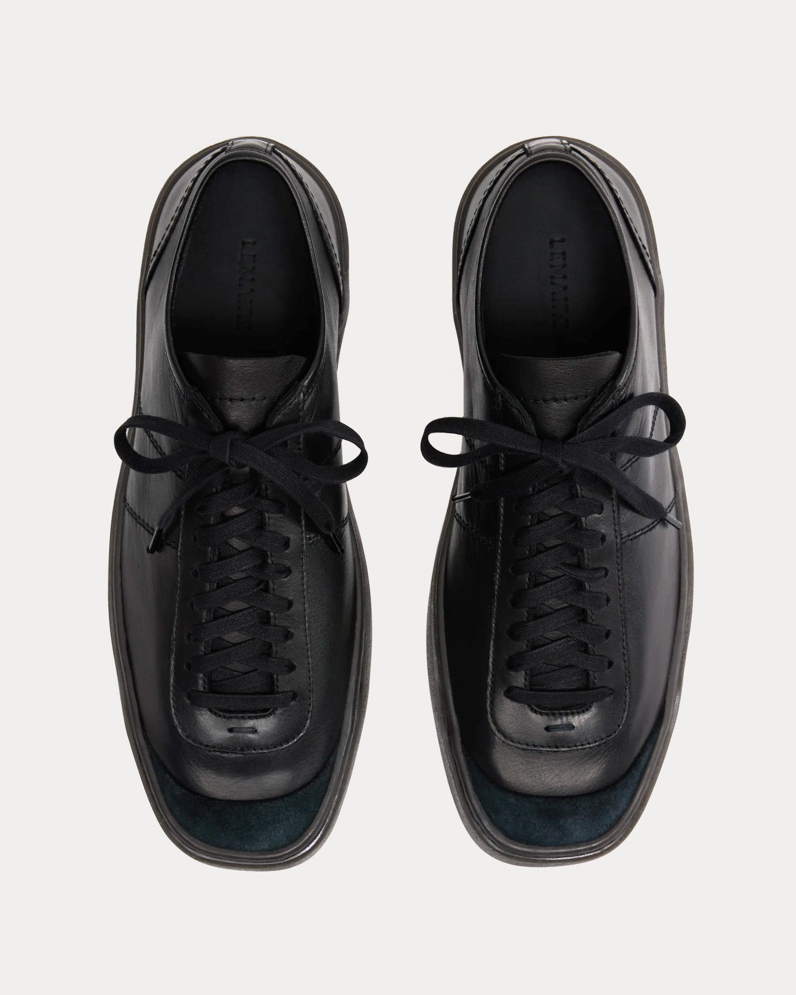 Lemaire Linoleum Basic Lace Up Black Low Top Sneakers - 2