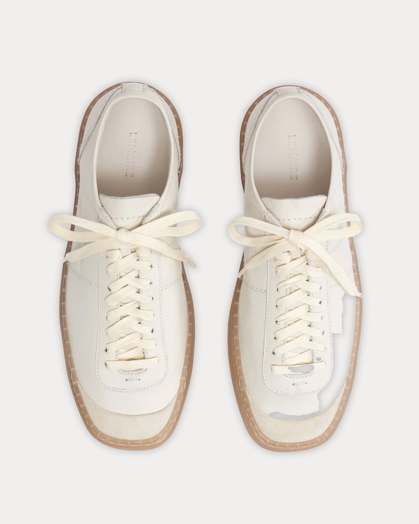 Lemaire Linoleum Basic Lace Up Clay White Low Top Sneakers - 2