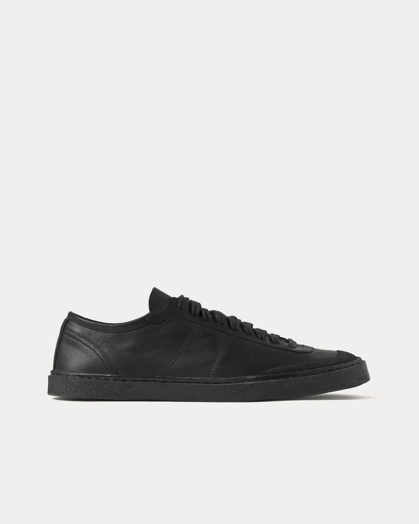 Lemaire Linoleum Laced Up Soft Leather Black  Low Top Sneakers - 1