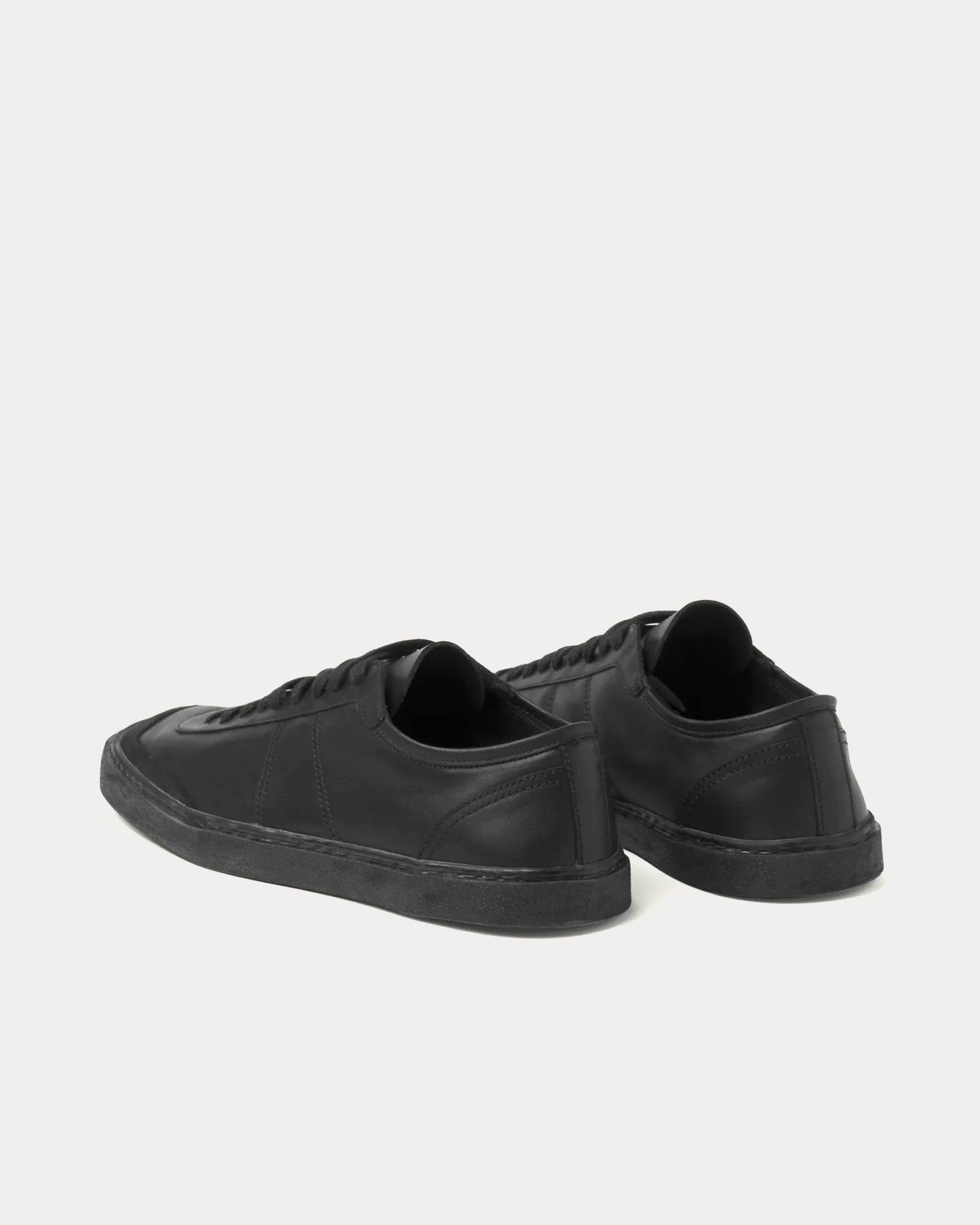 Lemaire Linoleum Laced Up Soft Leather Black  Low Top Sneakers - 4