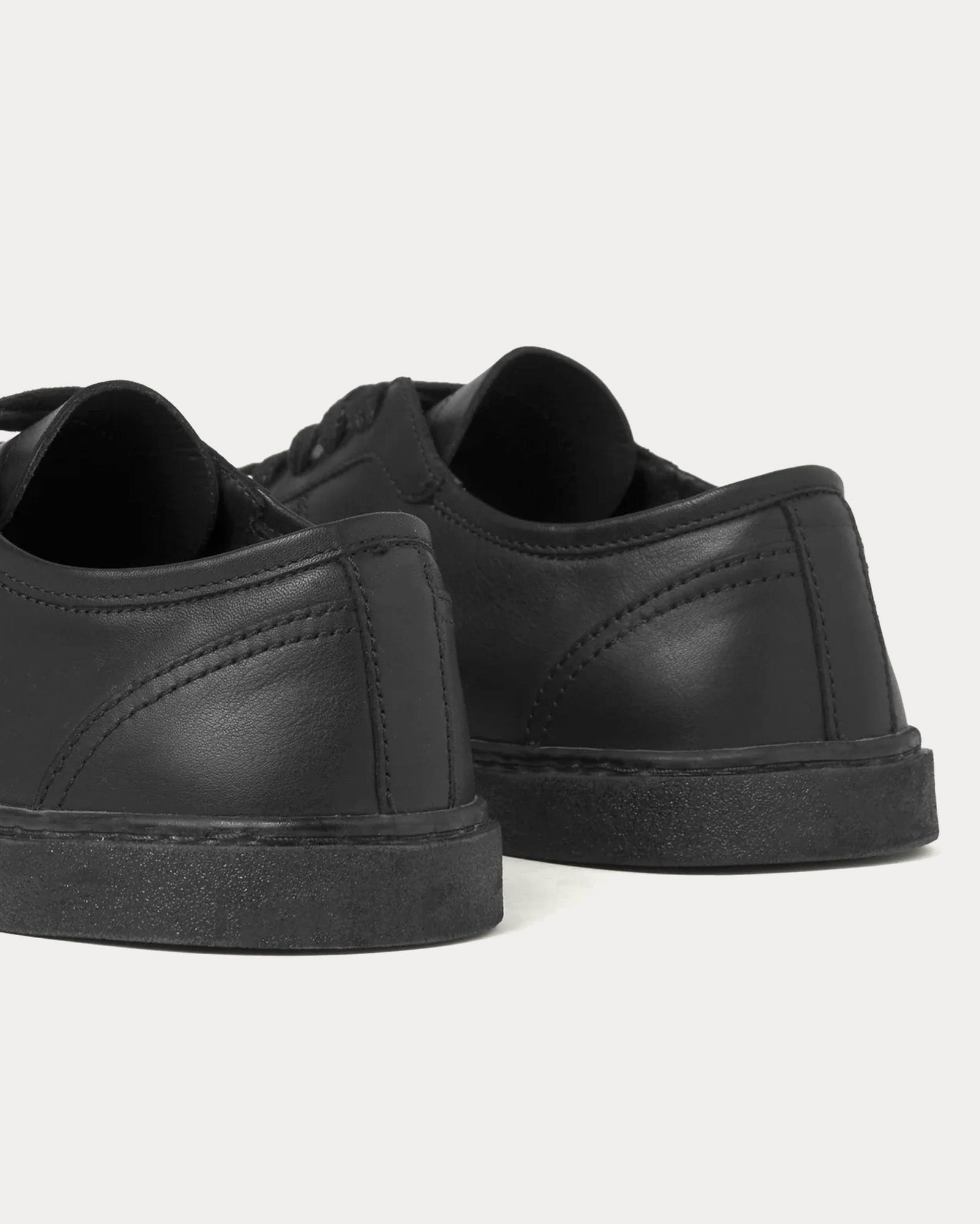 Lemaire Linoleum Laced Up Soft Leather Black  Low Top Sneakers - 5