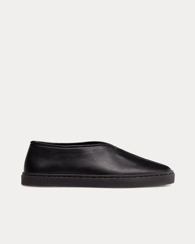 Lemaire Piped Black Slip On Sneakers