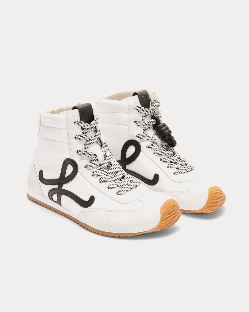 Loewe Ballet Runner 2.0 Nylon & Calfskin White / Black High Top Sneakers - 2