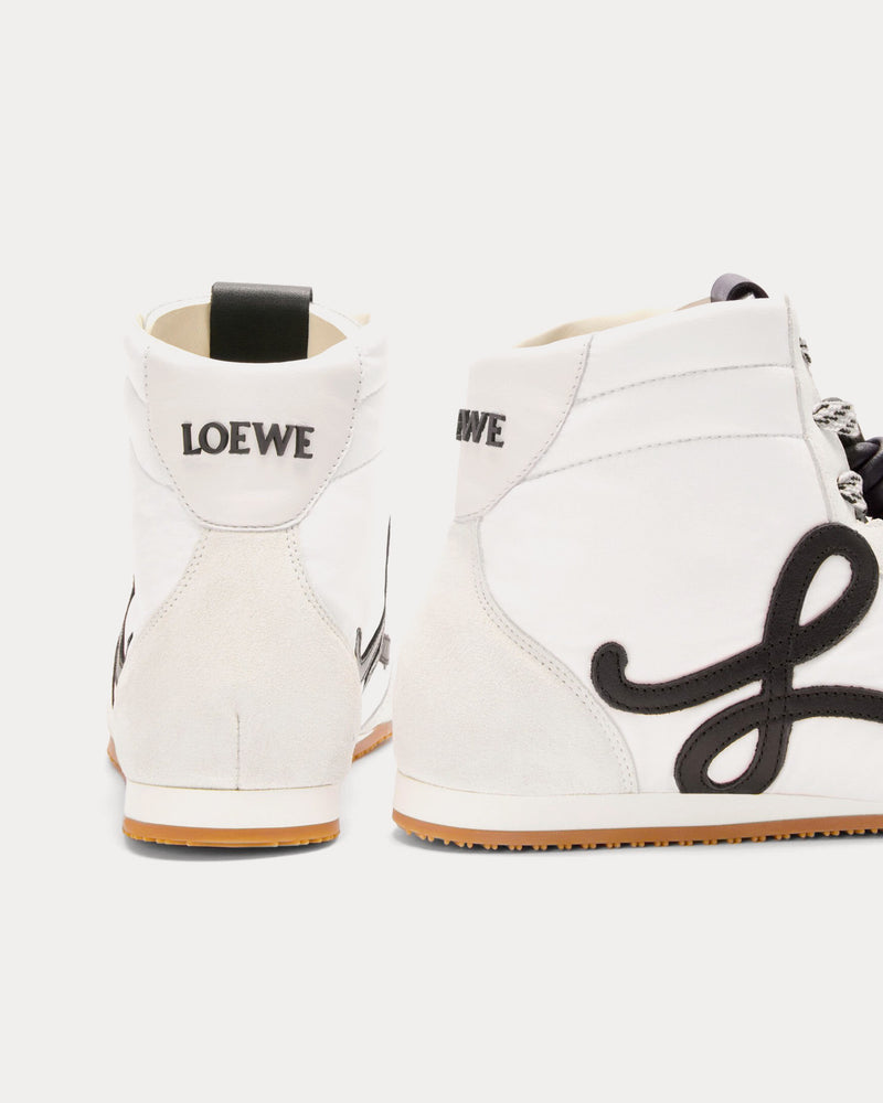 Loewe Ballet Runner 2.0 Nylon & Calfskin White / Black High Top Sneakers - 3