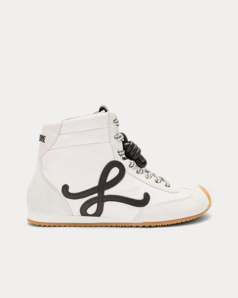 Loewe Ballet Runner 2.0 Nylon & Calfskin White / Black High Top Sneakers - 1