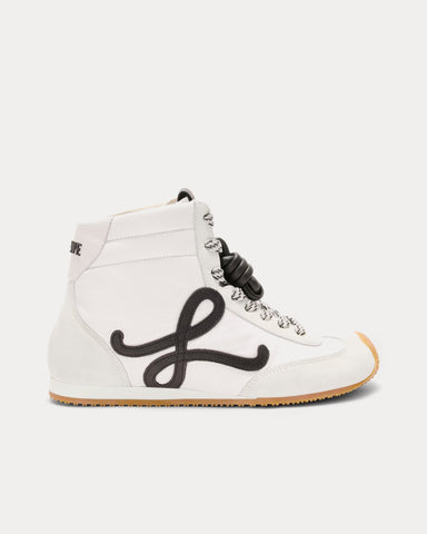 Loewe Ballet Runner 2.0 Nylon & Calfskin White / Black High Top Sneakers