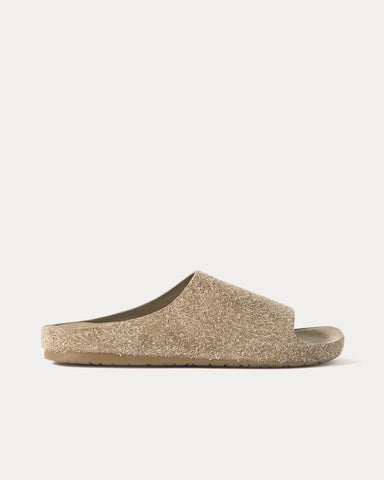 Loewe Lago Brushed Suede Khaki Green Sandals