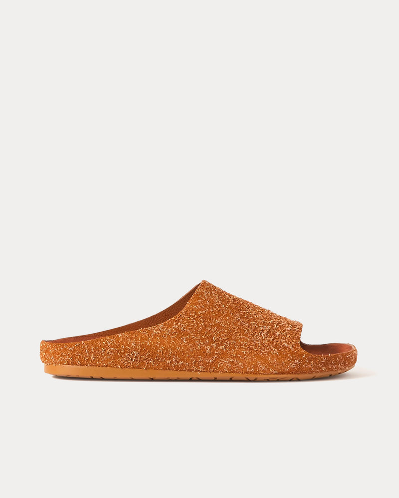 Loewe Lago Brushed Suede Tan Sandals - 1