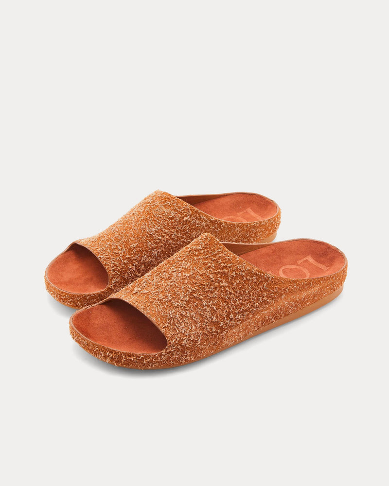 Loewe Lago Brushed Suede Tan Sandals - 2