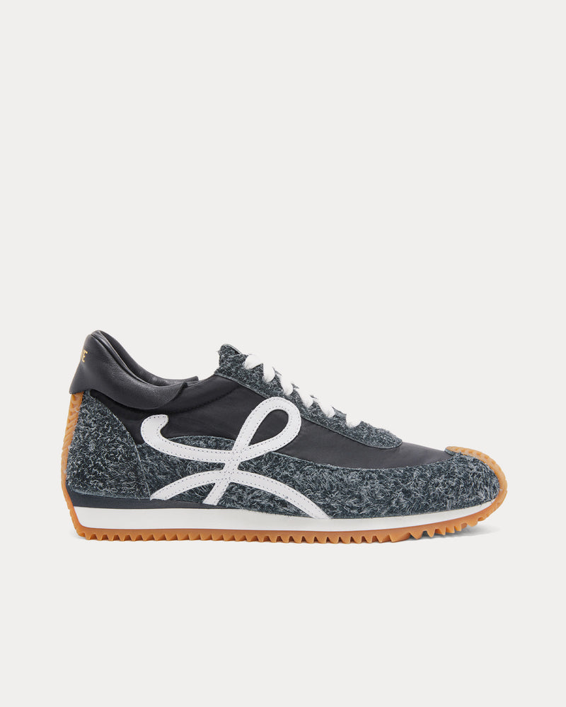 Loewe Flow Runner Nylon & Brushed Suede Charcoal Low Top Sneakers - 1