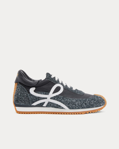 Loewe Flow Runner Nylon & Brushed Suede Charcoal Low Top Sneakers