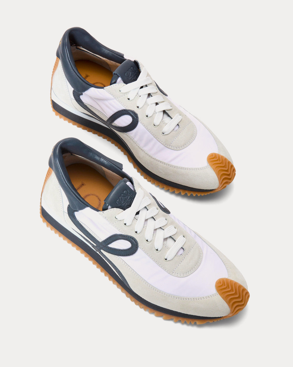 Loewe Flow Runner Nylon & Suede Blue Anthracite / White Low Top Sneakers - 2