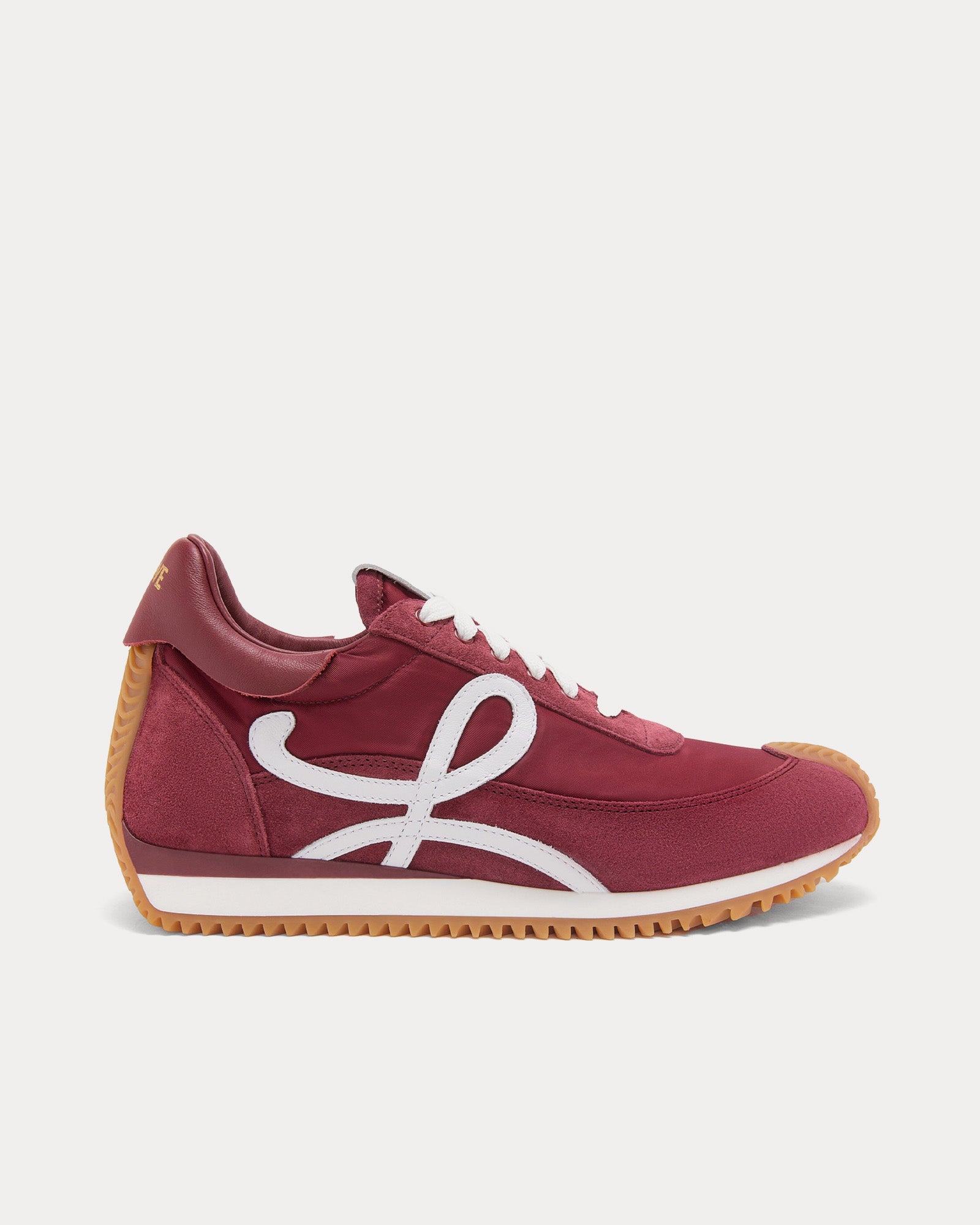 Loewe Flow Runner Nylon & Suede Burgundy Low Top Sneakers - 1