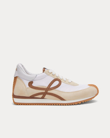 Loewe Flow Runner Nylon & Suede Chocolate / Almost Optic Low Top Sneakers