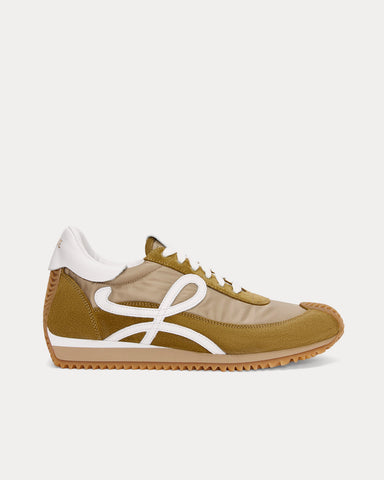 Loewe Flow Runner Nylon & Suede Linen / White Low Top Sneakers