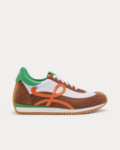 Loewe Flow Runner Nylon & Suede Shitake / Green Low Top Sneakers