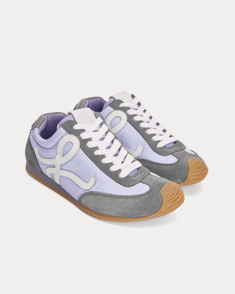 Loewe Ballet Runner 2.0 Nylon & Calfskin Lilac / White / Grey Low Top Sneakers - 2