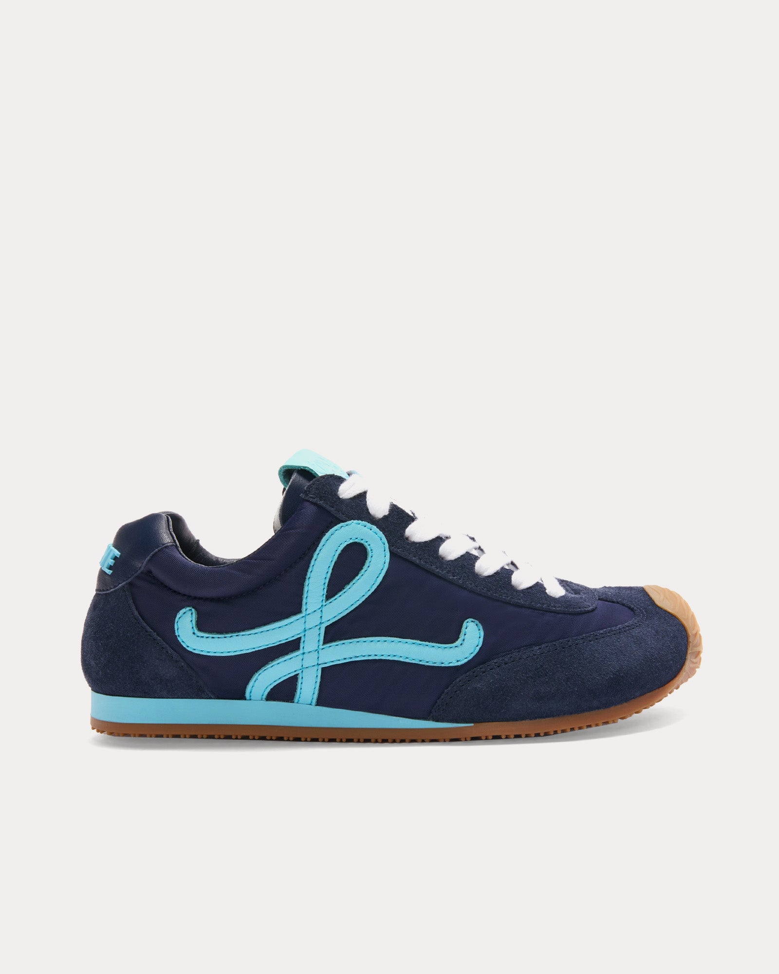 Loewe Ballet Runner 2.0 Nylon & Calfskin Navy Blue / Turquoise Low Top Sneakers - 1