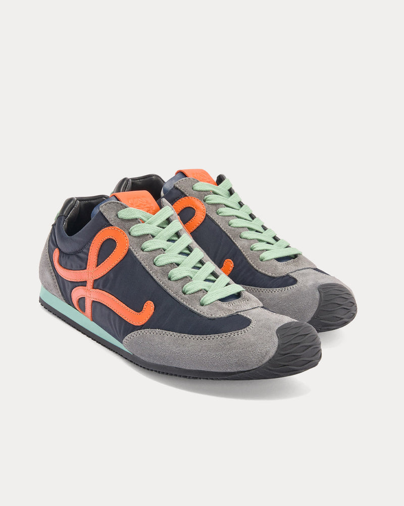 Loewe Ballet Runner 2.0 Nylon & Calfskin Navy / Orange / Turquoise Low Top Sneakers - 2