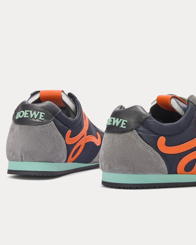 Loewe Ballet Runner 2.0 Nylon & Calfskin Navy / Orange / Turquoise Low Top Sneakers - 3