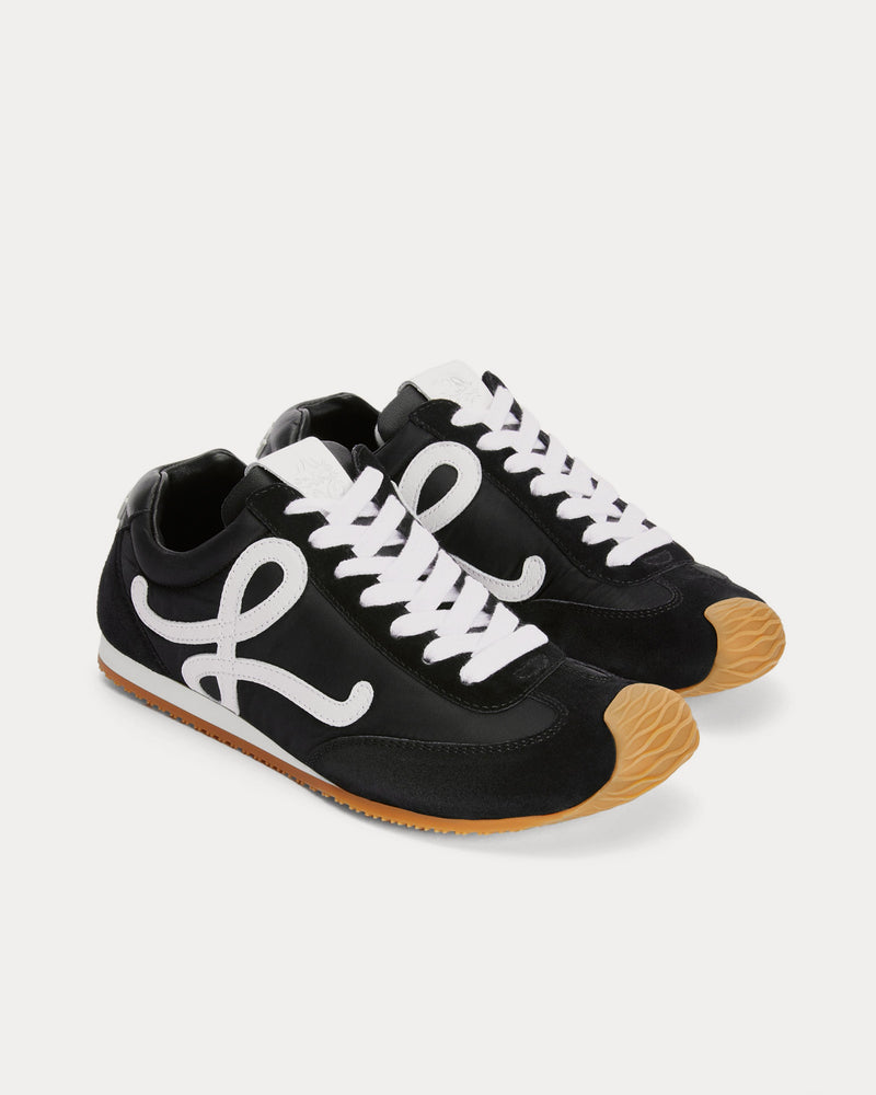 Loewe Ballet Runner 2.0 Nylon & Calfskin Black / White Low Top Sneakers - 2