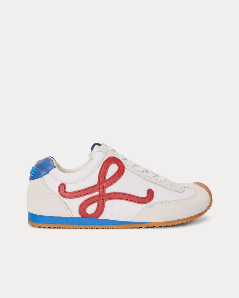 Loewe Ballet Runner 2.0 Nylon & Calfskin White / Red / Blue Low Top Sneakers - 1