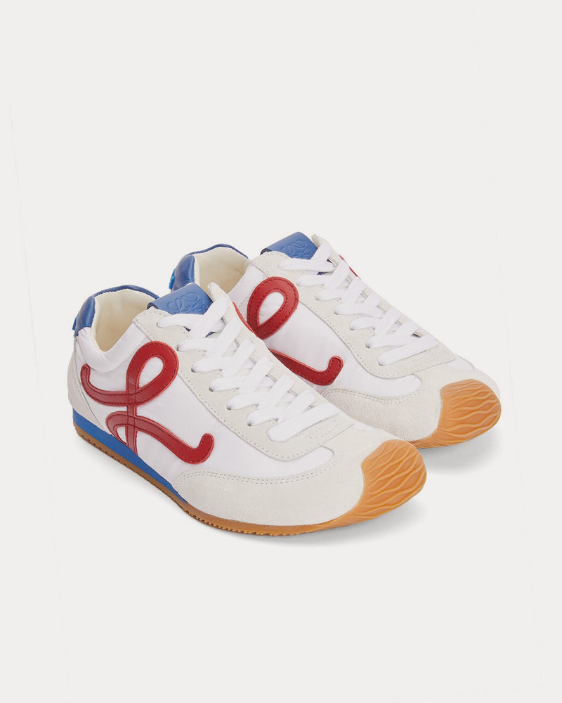 Loewe Ballet Runner 2.0 Nylon & Calfskin White / Red / Blue Low Top Sneakers - 2