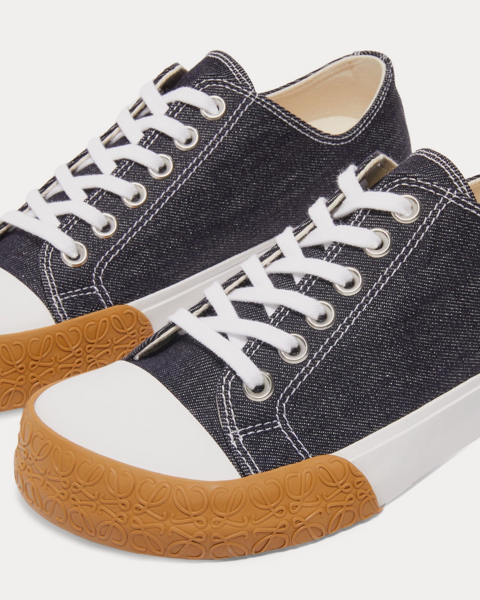 Loewe Bloc Raw Denim Low Top Sneakers - 3