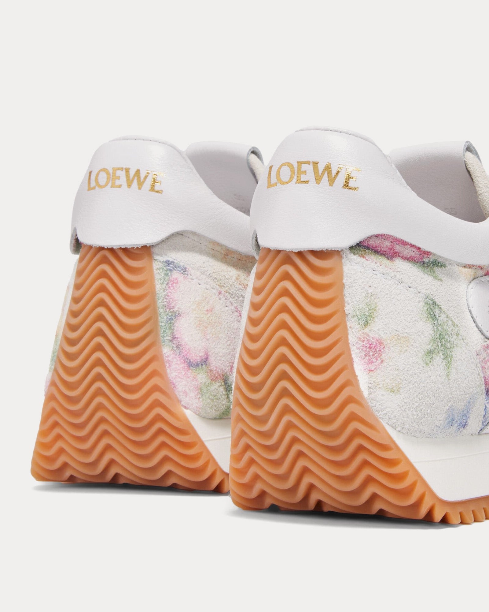 Loewe Flow Runner Brushed Suede White / Pink Multi Low Top Sneakers - 3