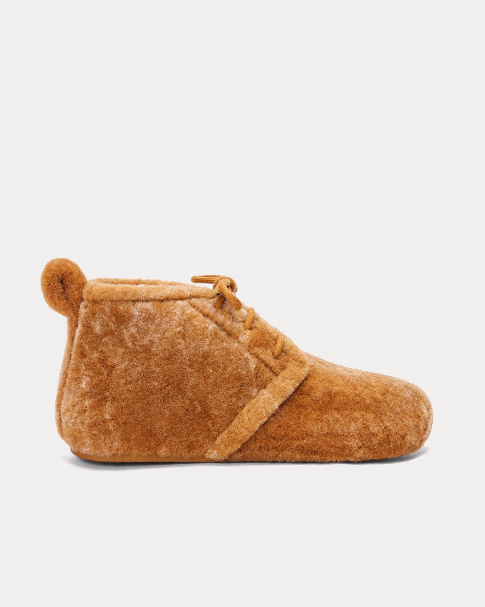 Loewe Lago Shearling Cognac Booties - 1