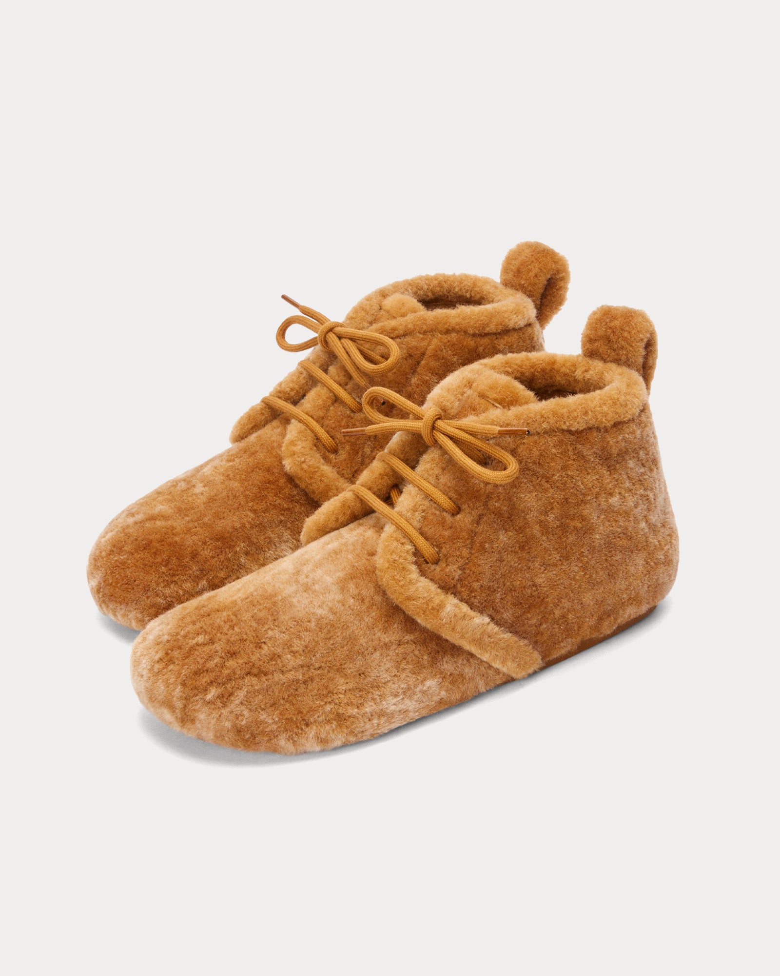 Loewe Lago Shearling Cognac Booties - 2