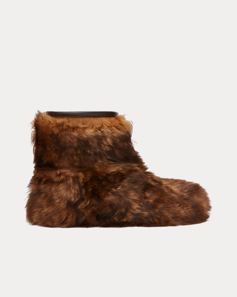 Loewe Lago Shearling Brown / Orange Boots - 1