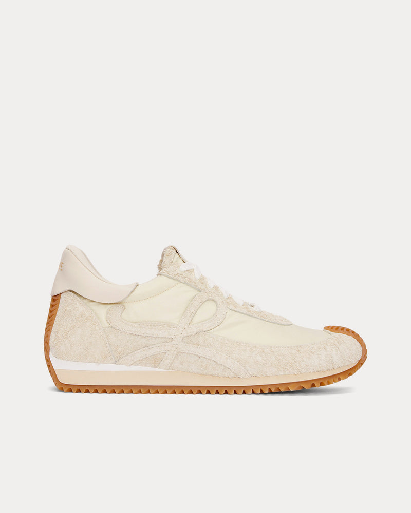 Loewe Flow Runner Nylon & Suede Canvas / Soft White Low Top Sneakers - 1