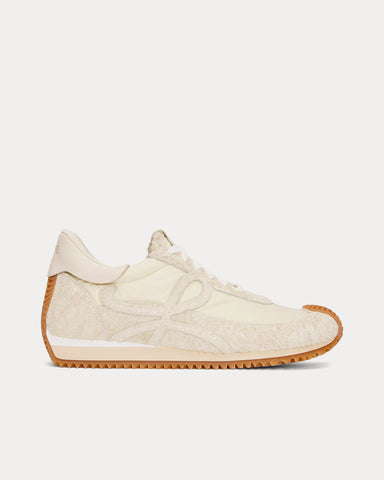 Loewe Flow Runner Nylon & Suede Canvas / Soft White Low Top Sneakers