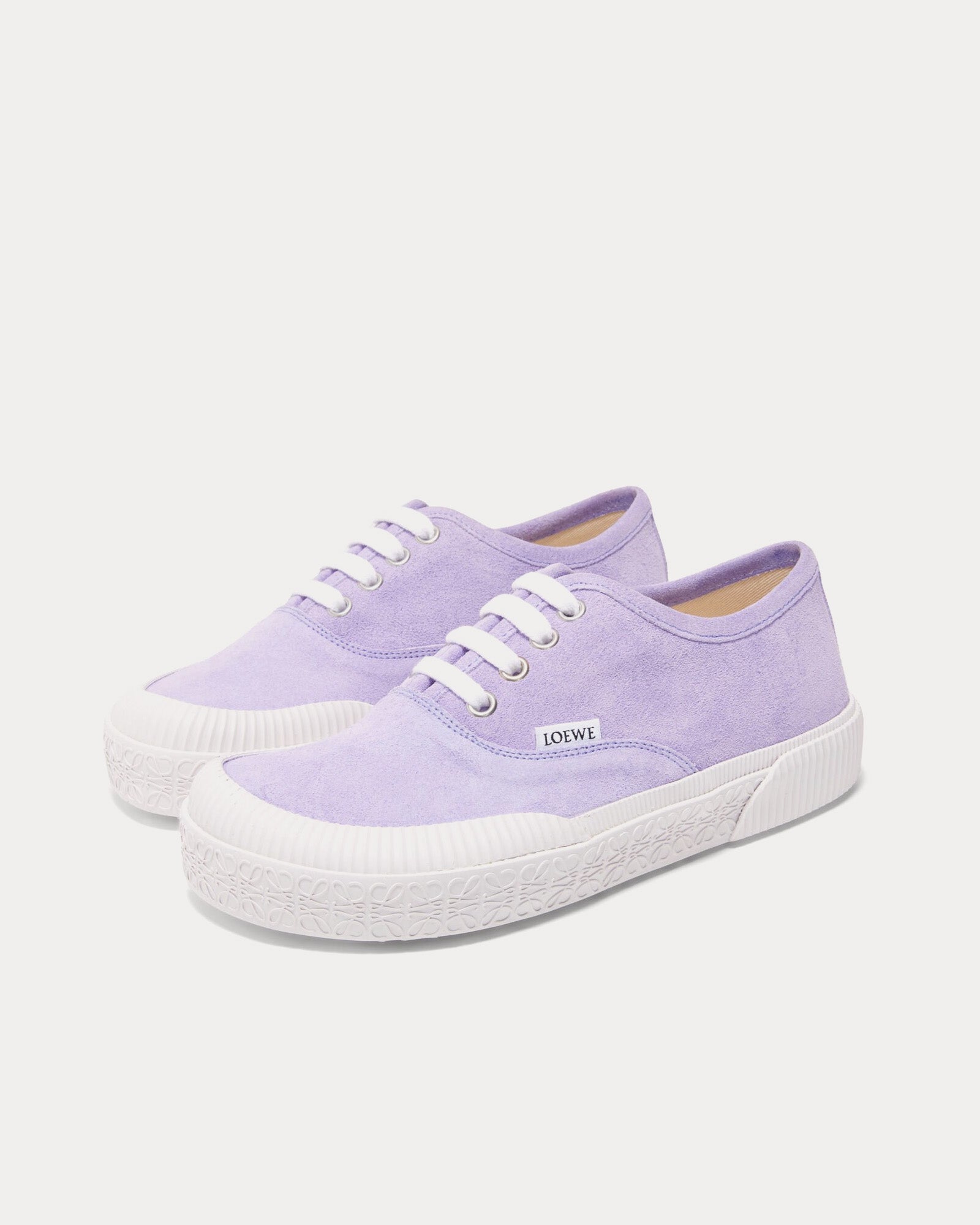 Loewe Terra Vulca Suede Lace-Up Lilac Low Top Sneakers - 2