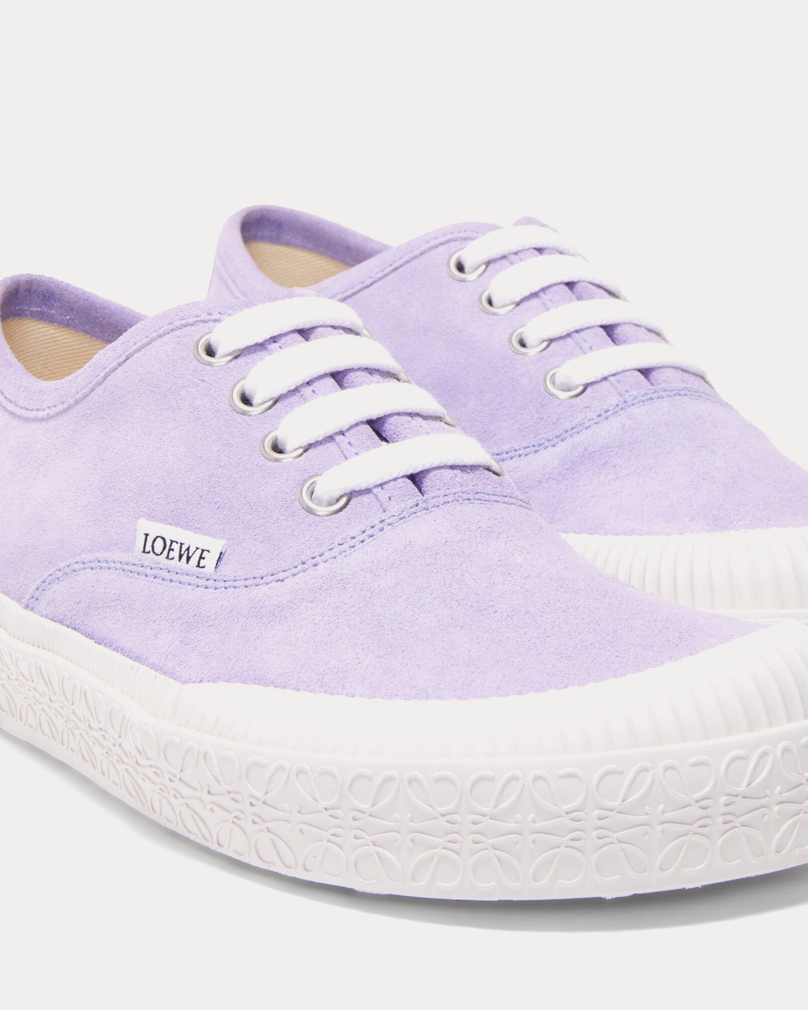 Loewe Terra Vulca Suede Lace-Up Lilac Low Top Sneakers - 3