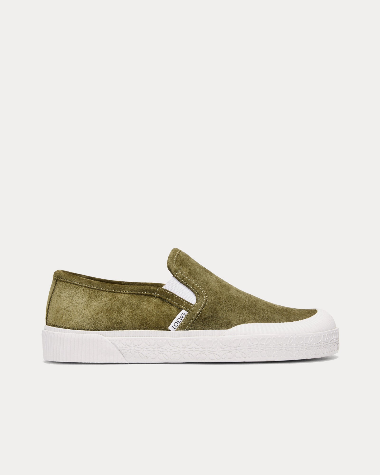 Loewe Terra Vulca Suede Olive Slip On Sneakers - 1