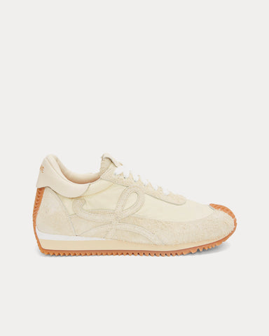 Loewe Flow Runner Nylon & Brushed Suede Canvas / Soft White Low Top Sneakers