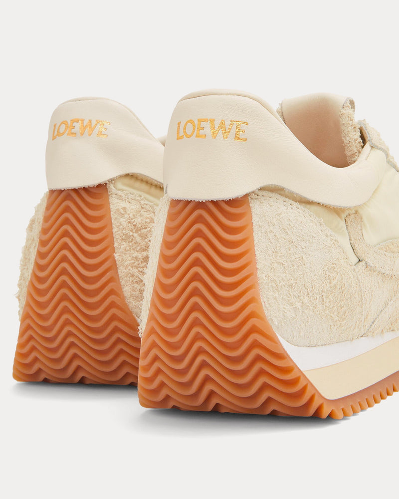 Loewe Flow Runner Nylon & Brushed Suede Canvas / Soft White Low Top Sneakers - 3